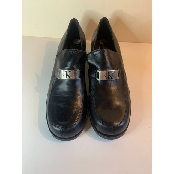 Calvin Klein NEW Vintage Chunky Loafer Shoe Black 8.5 M - Picture 3 of 11